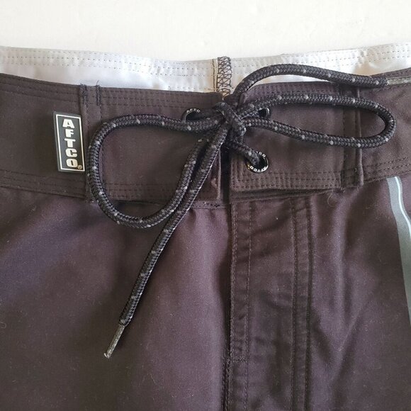 Aftco Bluewater Board Shorts Mens 42 Blue Brown‎ Plaid Beach Zippered Pockets - Picture 4 of 16